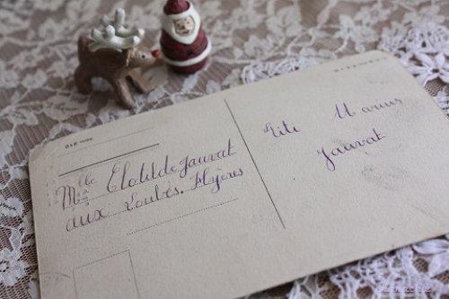 他の写真3: フランス　アンティークのクリスマスカード「ふたりの聖歌隊」