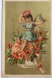 画像4: フランスアンティーク　クロモス6枚セット　少女とお花