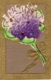 画像2: フランス　アンティークポストカード　エンボスの紫の花のブーケ (2)