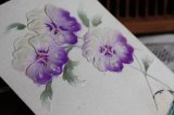 フランス　アンティークポストカード　紫のグラデーションが美しいお花