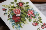 フランス　アンティークポストカード　きらきらのバラの花
