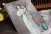 画像1: フランス　アンティークポストカード　水色のショールのマダム (1)
