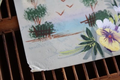 画像2: フランスアンティーク　セルロイドのポストカード　お花と風景