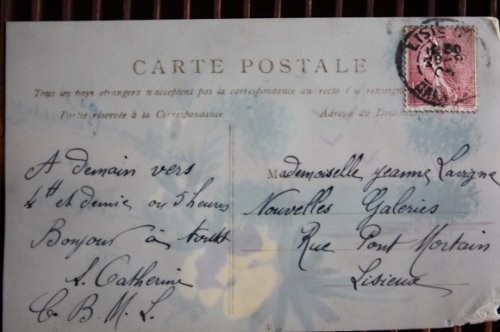 他の写真2: フランスアンティーク　セルロイドのポストカード　お花と風景