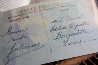 画像3: フランスアンティーク　セルロイド製のポストカード　パンジー