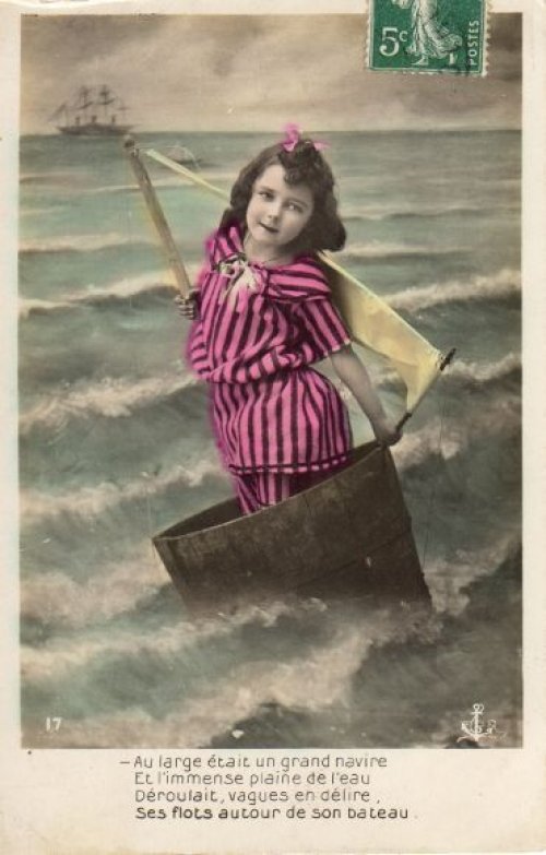 他の写真3: フランス　アンティークポストカード　少女