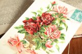 フランス　アンティークポストカード　薔薇の花かご