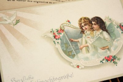 画像2: フランス　古いポストカード　天使の歌声