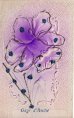 画像6: フランス　アンティークポストカード　ラメの施されたエンボスのお花