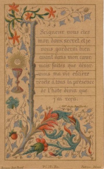画像3: フランスアンティーク　ホーリーカード　1894年