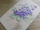 フランス　アンティークポストカード　紫の花