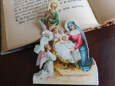 画像4: フランスアンティーク　ダイカットのクロモ　キリストの誕生