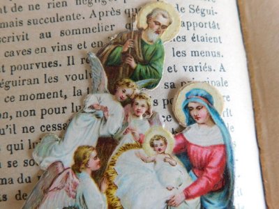 画像3: フランスアンティーク　ダイカットのクロモ　キリストの誕生