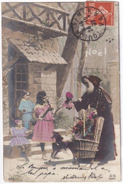 画像4: フランスアンティーク　古いポストカード　クリスマス