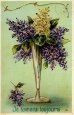 画像6: フランス　アンティークポストカード　ライラックの花