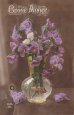 画像4: フランス　アンティークポストカード　紫の花 (4)