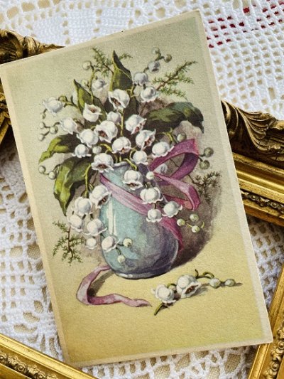 画像1: フランス　アンティークポストカード　鈴蘭の花