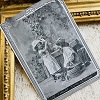 フランスアンティーククロモスクロモカードふたりの画像