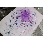 画像: フランス　アンティークポストカード　ラメの施されたエンボスのお花