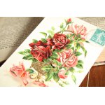 画像: フランス　アンティークポストカード　薔薇の花かご