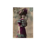 画像: フランス　アンティークポストカード　ドレスの貴婦人