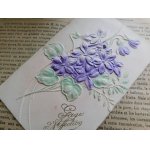 画像: フランス　アンティークポストカード　紫の花