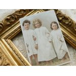 画像: フランス　古いカード　三人の子どもたち