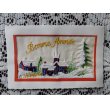 画像2: フランスアンティーク　刺繍のポストカード　雪の風景 (2)
