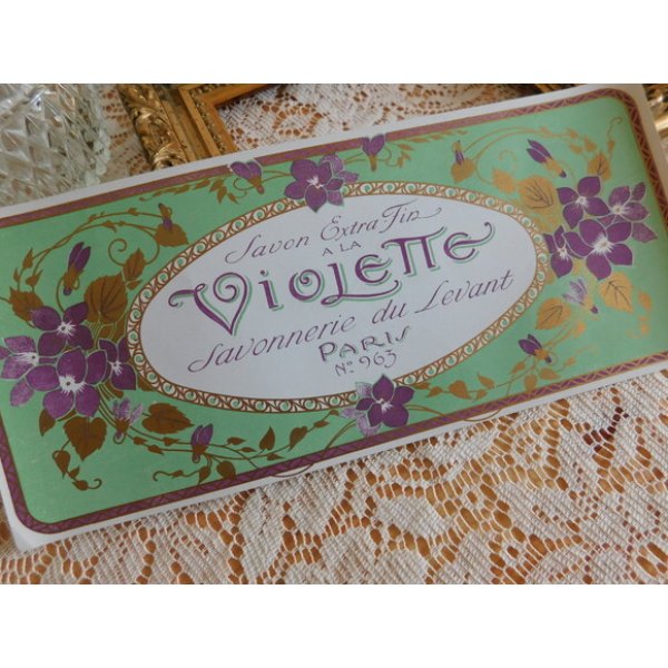 画像1: フランスアンティーク　サボンラベル　Savon Extra Fin a la Violette (1)