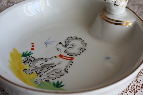 フランスアンティーク リモージュの赤ちゃん用保温皿