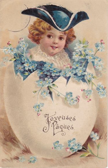 画像: フランスアンティーク　復活祭を祝うポストカード